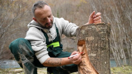 UMETNOST POMOĆU TESTERE: Saša Dulović iz Kolašina na neobičan način pravi drvene skulpture