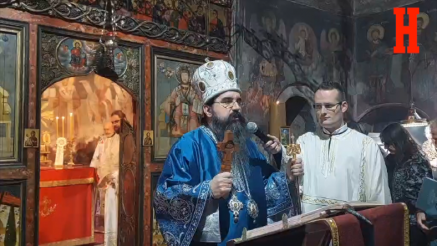 Episkop šabački Jerotej na slavi Vavedenja u manastiru Tronoša  kod Loznice